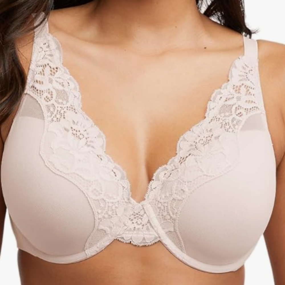 BALI Smooth U Lace Underwire Bra cream Color Size 40DD